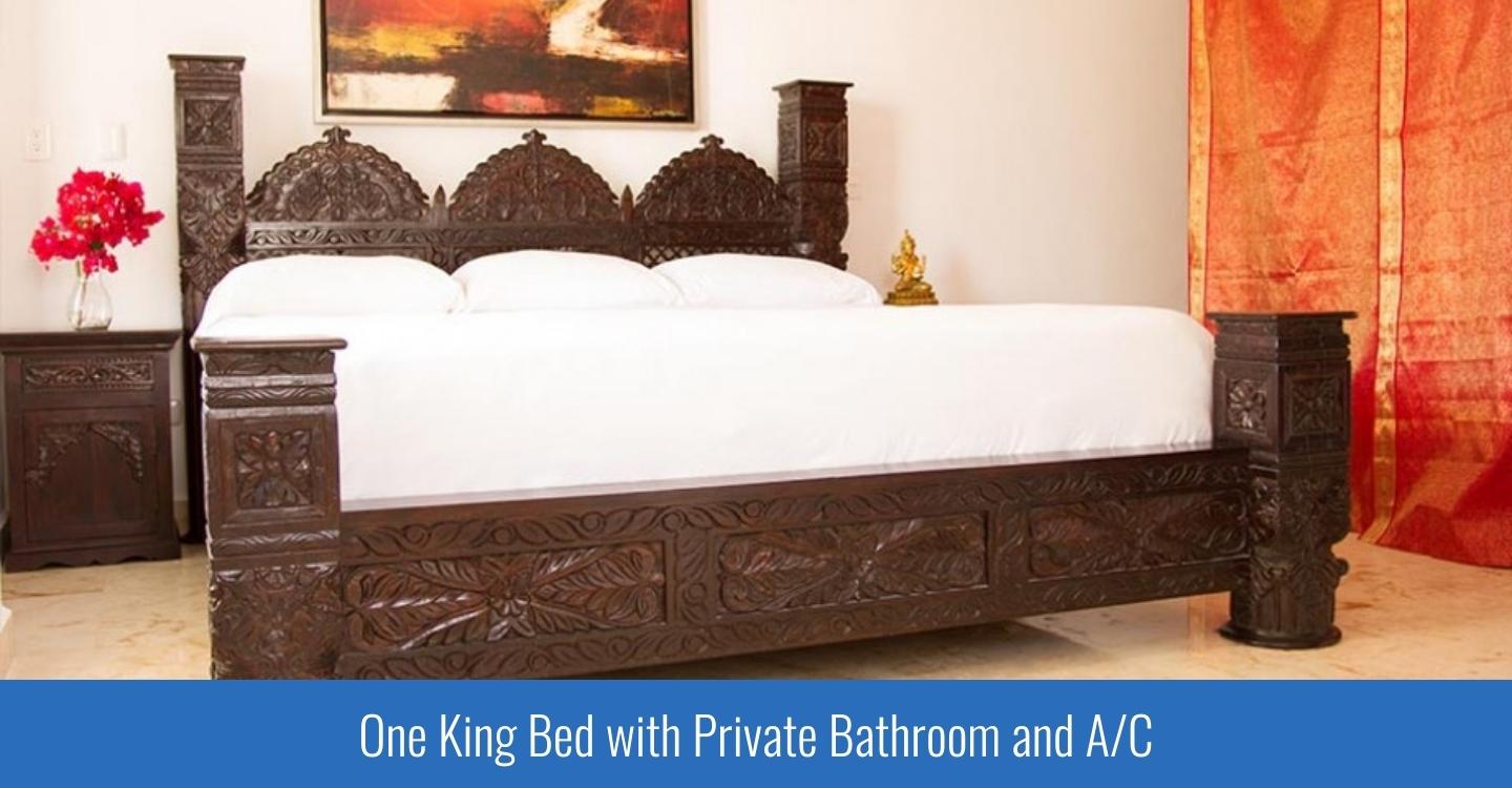 Private king room with a private bathroom